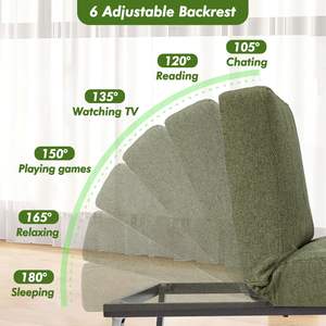 Fauteuil-<span class=keywords><strong>lit</strong></span> 5 en <span class=keywords><strong>1</strong></span> convertible multifonction, canapé-<span class=keywords><strong>lit</strong></span> réglable avec dossier en lin, canapé-<span class=keywords><strong>lit</strong></span> pliable pour appartement - Product Image 5