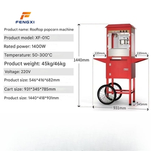 Machine distributrice de pop-corn à gaz tout-en-un FXT 220V avec accepteur de pièces/billets <span class=keywords><strong>et</strong></span> surveillance en temps réel, neuve <span class=keywords><strong>et</strong></span> d'occasion, pour maïs - Product Image 2