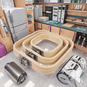 Wholesale Portable Bamboo Frame Square Cross <b>Stitch</b> Embroidery Hoops Set Simple Style Sewing <b>Accessory</b> Ring - Product Image 3