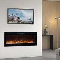 Cheminée Électrique Murale Encastrable Moderne Super Grande Décorative à Flamme, Tailles 42" 50" 60" 72", avec APP – Modèle Europe