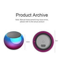 Enceinte Bluetooth portable 9D de qualité supérieure, mini, extérieure, dégradée et colorée, vente en gros, 3W, M3, forme ronde, en métal