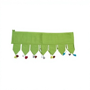Toran patchwork fait main, brodé vert, pour porte, rideau suspendu, bannière décorative, art mural pour fenêtre, cadeau pour elle - Product Image 3