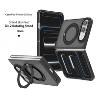 Coque magnétique rotative à dos plat effet velours pour iPhone Duo, anti-traces, avec support de véhicule et protection périphérique, couleurs assorties
