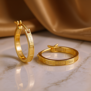 Aros de Oro E3556, Diseño Minimalista, Unisex, Uso Diario, Joyería Fina, Chapado en Oro de 14K, Tamaño Pequeño - Product Image 2