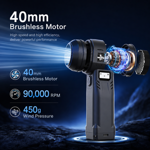 Ventilateur turbo sans fil 10000mAh, portable, haute puissance, 9 vitesses, pour le nettoyage de la neige et des feuilles dans les voitures - Product Image 3