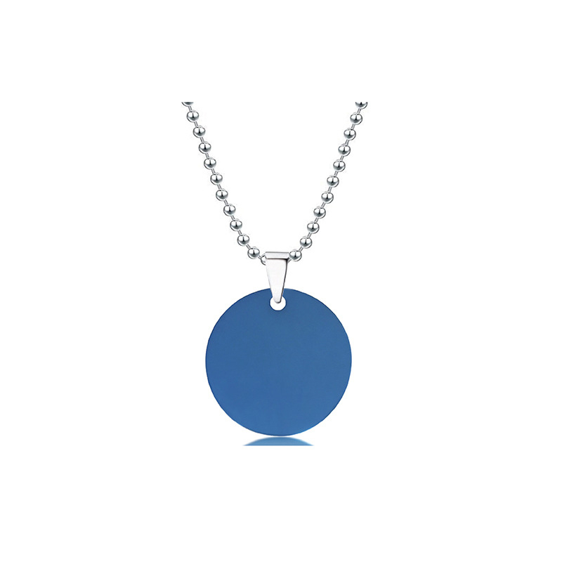 Blue round 25mm+Silver round bead chain