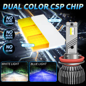 ผู้ผลิตหลอดไฟหน้า LED กำลังสูง 120W โดยตรงจากโรงงาน 12V 24V Canbus สองสี 6500K สีขาวน้ำเงิน H7 H11 9005 9006 H3 <span class=keywords><strong>H8</strong></span> - Product Image 4