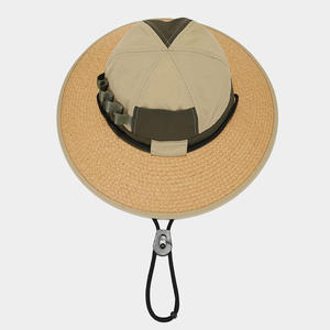 Sombrero de Sol de Ala Ancha de Secado Rápido, Moderno y Creativo, con Diseño de Parches Trenzados de Paja, para Viajes al Aire Libre, Deportes y Protección Solar - Product Image 6