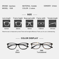 Monture de lunettes en acétate de haute qualité, vente directe d'usine, 1508