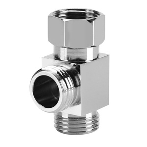 Robinet d'angle en cuivre noir mat G1/2'' pour pulvérisateur de bidet WC, raccord de tuyau 3 voies en T, adaptateur de déviateur WC en forme de T - Product Image 5
