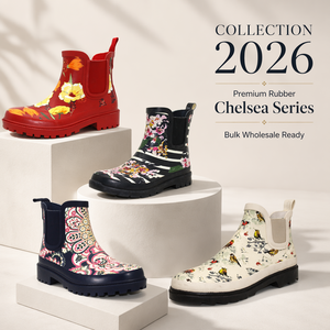 Botas de Lluvia Chelsea con Diseño Paisley para Mujer, Elásticas, Impermeables, de Goma, Fáciles de Poner, Modernas - Product Image 6