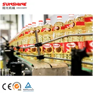 Fully Automatic edible cooking oil vegetable olive palm oil bottle filler filling capping and labeling packing machine line