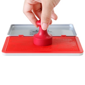 Deli 9893 Quick Drying Inkpad Large Square 87x143mm Red Office Seal <b>Stamp</b> - Product Image 1