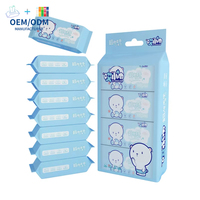 OEM/ODM Lingettes de toilette de poche douces et non parfumées (lot de 64) Mini lingettes nettoyantes portables non tissées pour bébé et adulte