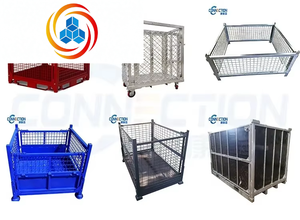 Jaula de Almacenamiento Metálica Plegable y Apilable de Alta Resistencia Personalizable para Soluciones de Almacenamiento en Almacenes - Product Image 6