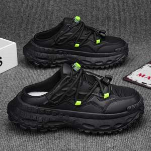 Chaussures pour hommes Little White Daddy Chaussures respirantes d'été pantoufles de sport décontractées Slip-On Half Head Design Lazy Comfortable - Product Image 3