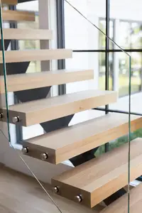 Foshan fabbrica prefabbricate moderne scale interne in metallo personalizzate mono stringer scala diritta design