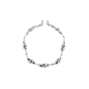 Bracciale in Acciaio Inossidabile con Nodo a Sette Stelle e Delfino in Argento - Product Image 2