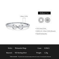 Bague empilable en argent sterling 925 Ailmay Moissanite couleur D, motif corde d'amour infini, pour femme, cadeau bijoux