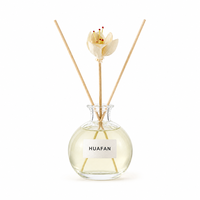 Diffuseur de parfum d'ambiance de luxe 250 ml en verre rond avec logo personnalisé – Bouteille décorative haut de gamme pour la maison