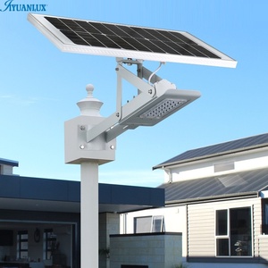 Lampu Taman LED Tenaga Surya Aluminium Tahan Air IP65 24W 5000K Cahaya Siang Hari Baterai Lithium Garansi 3 Tahun 9 Jam - Promo Terbaru - Product Image 1