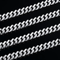 Bracelet Chaîne Cubaine en Laiton Tendance, Bijoux Fins, Entièrement Sertis de Zircons Cubiques, Style Bling Bling, pour Hommes, Idéal pour les Fiançailles, Vente en Gros