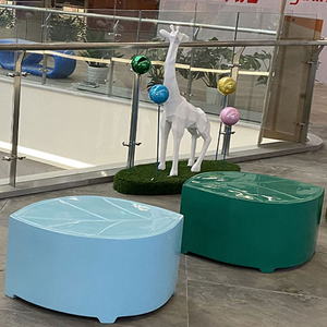Set da Giardino in Fibra di Vetro FRP Personalizzato, Sgabelli Moderni per Lounge, Sedie Portatili e Durevoli per Hotel e Appartamenti, Design Floreale - Product Image 4