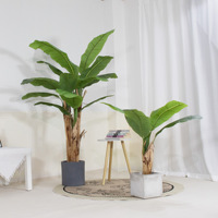Vente en gros de grand bananier de style tropical sur pied plante verte artificielle ornement pour aménagement paysager plante décorative