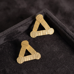 SOUMYA CREATIONS Geometric Gold Plated Alloy Stud Earrings Unisex Vintage Design Party Trendy - Product Image 2