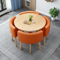 Tables et chaises de salle à manger modernes en bois populaires pour la cuisine et les restaurants, petite table ronde avec 4 chaises pour la maison/le bureau