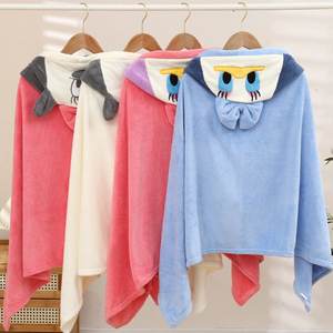 Adorable Peignoir de Bain pour Bébé en Polaire Corail, Serviette de Bain à Capuche pour Enfants, Douce et Mignonne, Motif Dessin Animé - Product Image 1