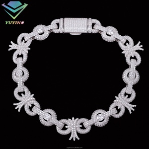 New Style S925 <b>Silver</b> <b>Cuban</b> Bracelet Pass Diamond Tester with VVS1 Moissanite Iced GRA Certificate Hip Hop Jewelry Gift - Product Image 1