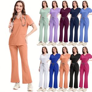 Uniformes Médicos de Poliéster a la Moda, Transpirables y Suaves, en Varios Colores, Uniformes de Enfermera para Hospitales y Clínicas - Product Image 2
