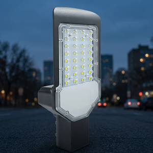 Lampadaire LED 36W 5000K Lumière du jour Corps en aluminium IP65 Éclairage routier extérieur Détecteur de mouvement Zones commerciales Gris - Product Image 1