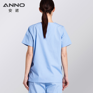<span class=keywords><strong>Divisa</strong></span> <span class=keywords><strong>Ospedaliera</strong></span> Classica Anno Fashion Wear con Collo a V Azzurro per Uomini e Donne, Uniforme Medica Tessuta - Product Image 4