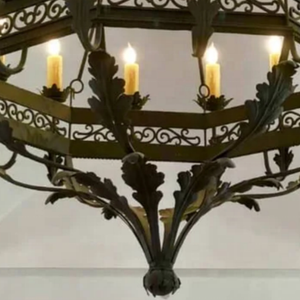 Lámpara Colgante de Estilo Americano Vintage, Rústica, de Mediados de Siglo, Gótica, con Forma de Arcángel, para Interiores de Villa, Araña de Hierro Forjado Envejecido <span class=keywords><strong>Negro</strong></span> - Product Image 5