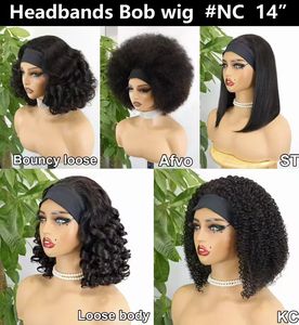 Promotion : Perruques Bob à Bandeau Ample Effet Naturel, 100% Cheveux Humains, 14 Pouces, Fabrication à la Machine, Vente en Gros Direct Usine - Product Image 2