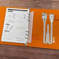 Agenda intelligent A5 innovant avec batterie externe portable 8000 mAh, couverture en cuir PU, sorties Type-C/USB, câble de charge inclus