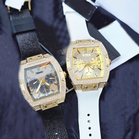Nuevo Reloj de Lujo para Hombre Guess GW0048G3 2026, Esfera Cuadrada con Diamantes, Caja de Acero Inoxidable, Correa de Silicona, Reloj Deportivo de Cuarzo