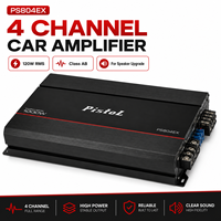 Amplificateur de voiture 4 canaux classe AB 120W RMS par canal, amplificateur audio pour système de mise à niveau des haut-parleurs, avec crossover passe-hautes et passe-bas
