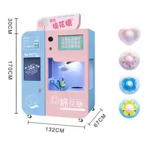 New Smart App Remote Control Custom Design 132 Fancy Full Automatic Commercial Cotton Candy Vending Machine