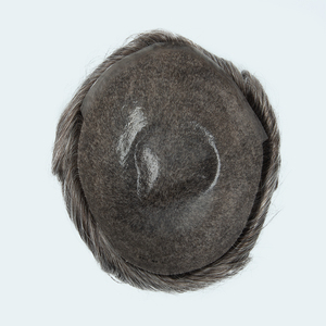 YuanZhen Luxury Men's <b>Toupee</b> Virgin Human Hair, Single Knot Swiss Lace Base, Natural Hairline, Lightweight & Secure - Product Image 2