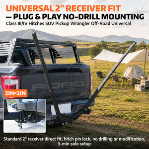 <span class=keywords><strong>Soporte</strong></span> de Acero Portátil para Remolque de Jeep, Capacidad de 772 lb, Compatible <span class=keywords><strong>con</strong></span> Receptor de 2 Pulgadas, <span class=keywords><strong>con</strong></span> <span class=keywords><strong>Hamaca</strong></span> para Camioneta, Wrangler, SUV, Camping, Viajes Todoterreno - Product Image 2