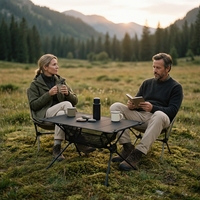 Mesa Plegable Moderna de Aleación de Aluminio Ligera para Camping y Picnic - Muebles Portátiles para Exteriores, Playa y Tiendas de Campaña