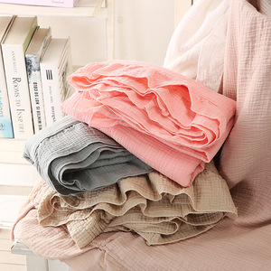 Serviette de bain pour bébé à double couche <span class=keywords><strong>ultra</strong></span>-douce avec bord festonné et couverture de poussette, couverture en mousseline pour nourrissons et tout-petits - Product Image 2