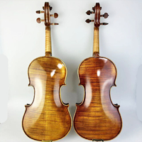 Professional High Quality Violin Alto Solid Spruce Flame Maple Steel String Ebony Fingerboard Brown Antique Finish Oblong Foam