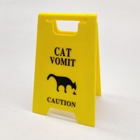 Funny Cat Vomit Attention Sign Cats Vomits Warning Signs Dog Vomit Attention Sign
