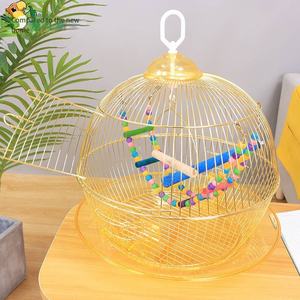 Luxe Vogelkooi Parel Tijgerhuidvink Papegaaienkooi Massief Goud Gegalvaniseerd Metalen Knoopsluiting Doos Verpakt - Product Image 1