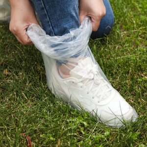 Botas de cubierta de vinilo para prevención de contaminación de zapatos Protección de pie de 10 piezas contra barro de charco - Product Image 1