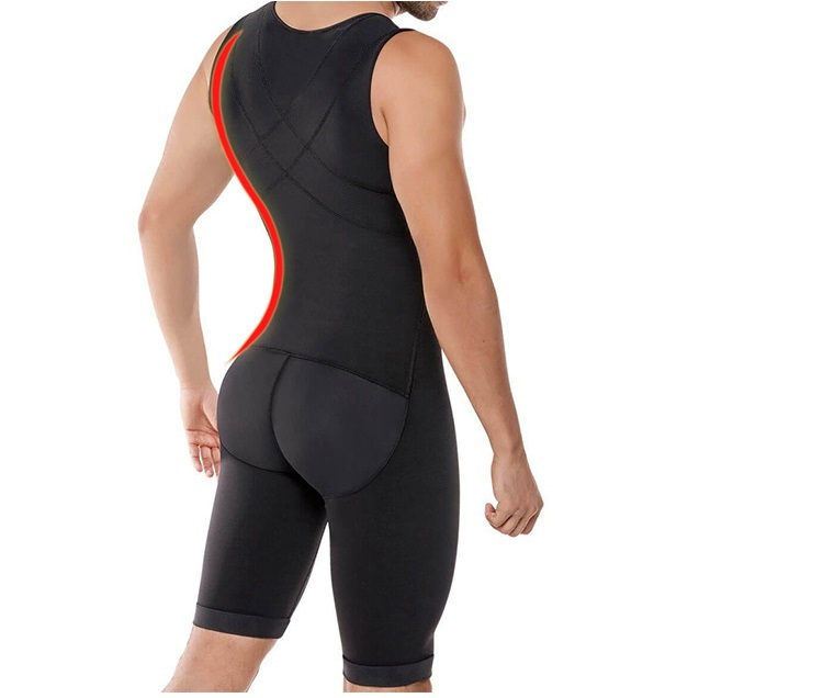 Men's Tummy-Control Plus-Size Brief (D044): back view showing seat coverage and shaping construction